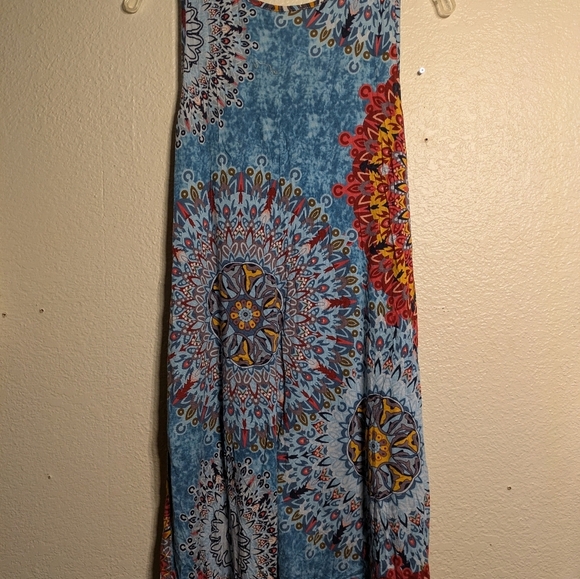 Bishuige Bohemian Sleeveless Dress with Mandala Print Size Medium Pre-owned - Picture 6 of 6